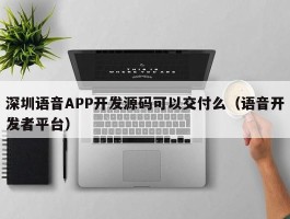 深圳语音APP开发源码可以交付么（语音开发者平台）